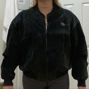 Italian suede jacket with shoulder pads